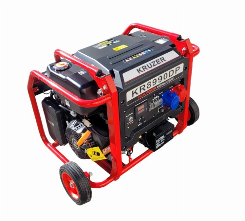 Agregat prądotwórczy Kruzer KR8990DP z AVR – pełna moc na 230 V i 400V widok z przodu