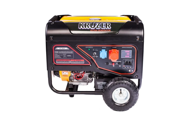 Agregat prądotwórczy Kruzer THT9000E 7 kW z AVR – trójfazowy generator 400 V z rozruchem elektrycznym, widok z przodu
